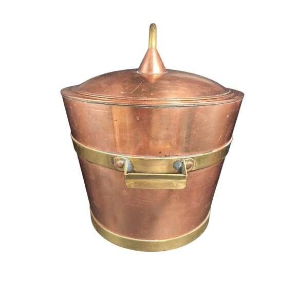 Copper Brass & Stainless Steel Ice Bucket James Casey Hand Made Arts & Crafts - Picture 3 of 16